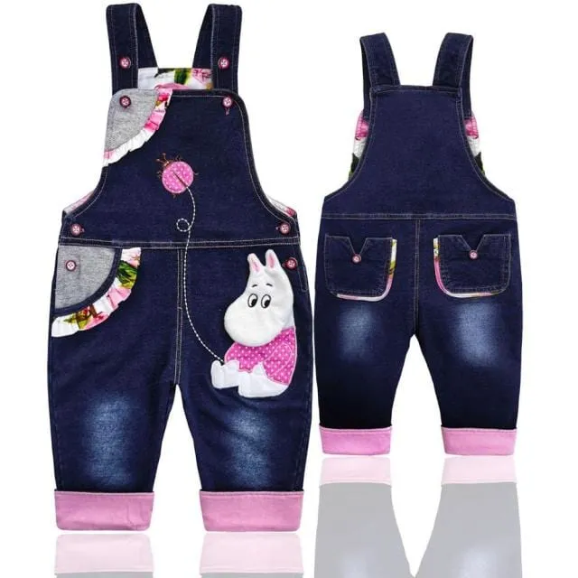 Adorable Animal-Themed Denim Overalls Romper