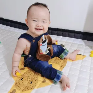 Adorable Animal-Themed Denim Overalls Romper