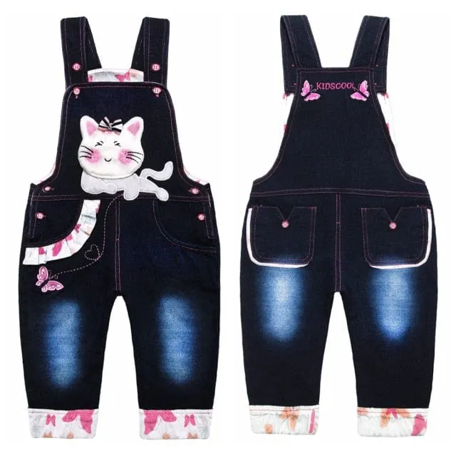 Adorable Animal-Themed Denim Overalls Romper