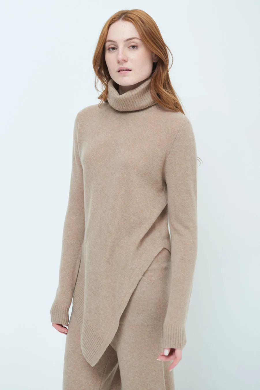 Asymmetrical turtleneck sweater wholesale