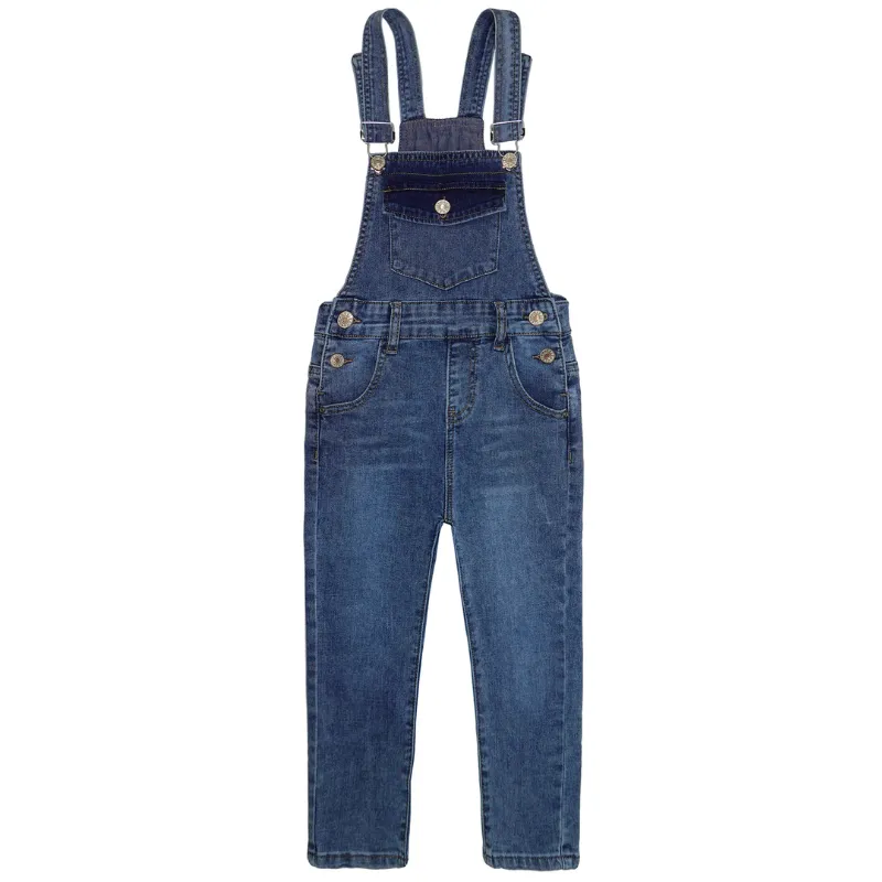 Baby Boys Slim Fit Jeans Toddler Flap Bib Pocket Fashion Denim Overalls