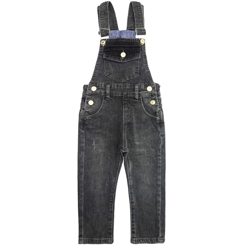 Baby Boys Slim Fit Jeans Toddler Flap Bib Pocket Fashion Denim Overalls