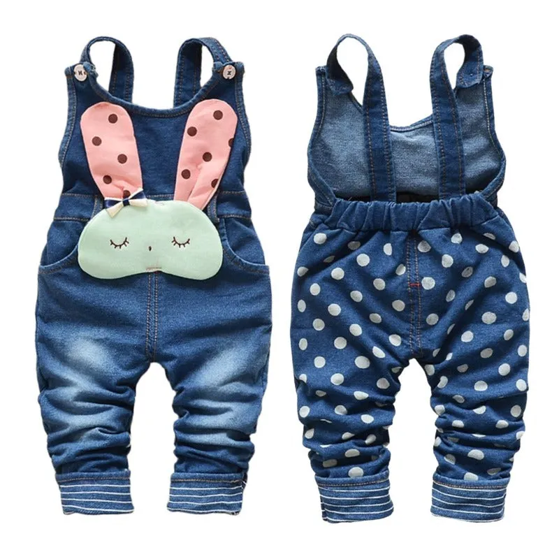 Baby Cotton 3D Cartoon Bunny Soft Knitted Jeans Overalls