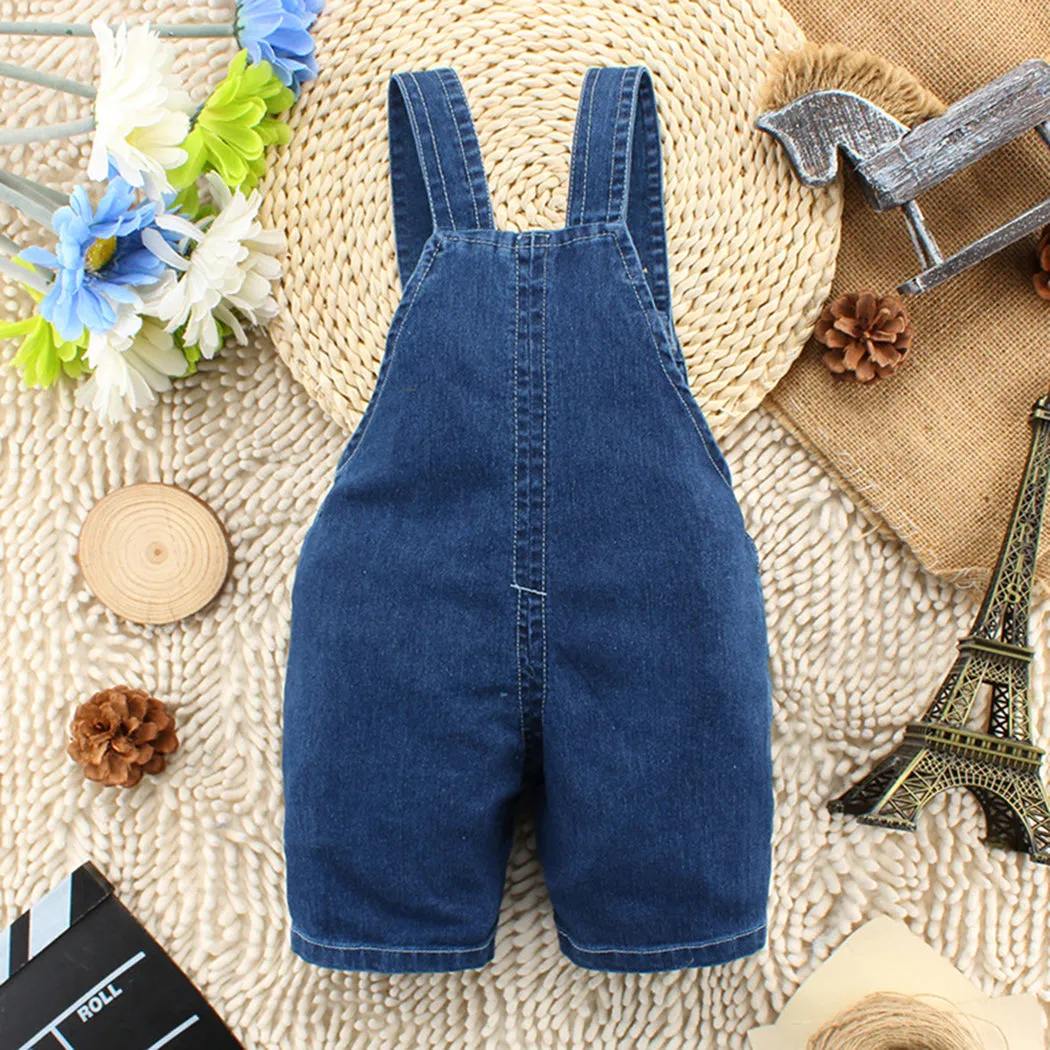 Baby Cute Summer Jean Overalls,Toddler Denim Cartoon 3D Animal Shortalls