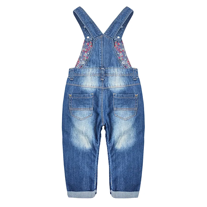 Baby Denim Overalls Letter Print Jeans Jumpsuit