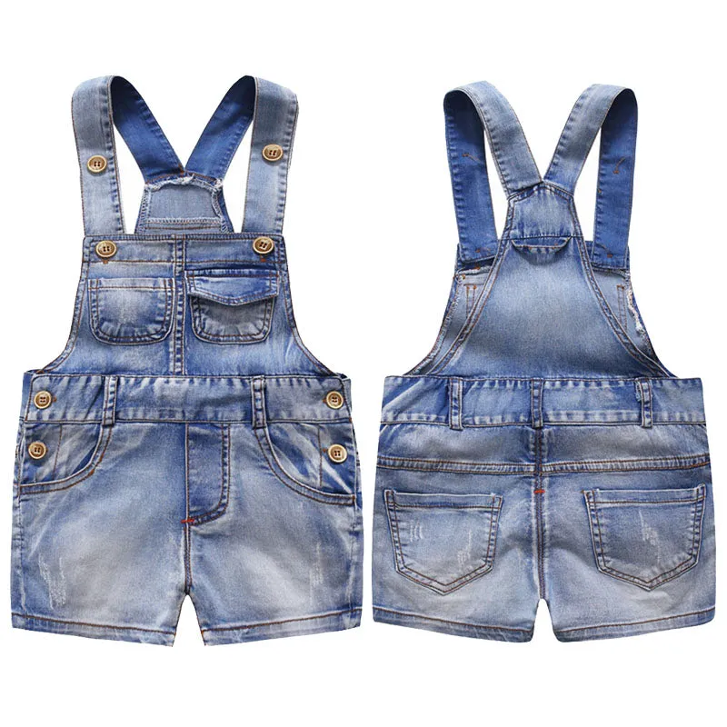 Baby Girl Boy Jeans Overalls Summer Denim Shortalls