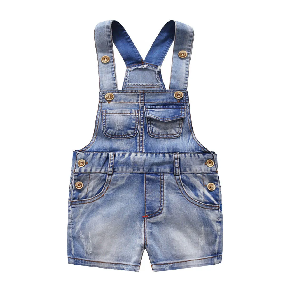 Baby Girl Boy Jeans Overalls Summer Denim Shortalls