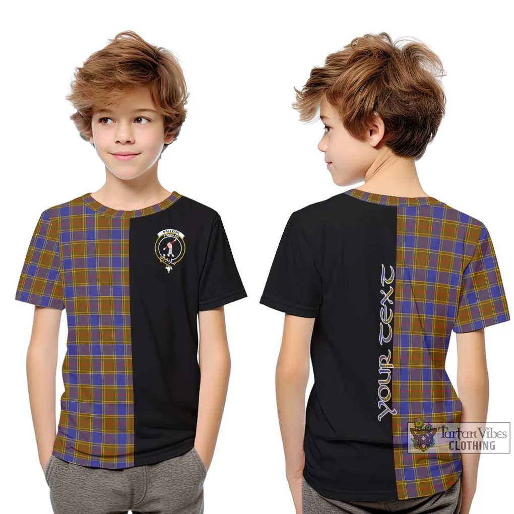 Balfour Tartan Kid T-Shirt with Family Crest and Half Of Me Style