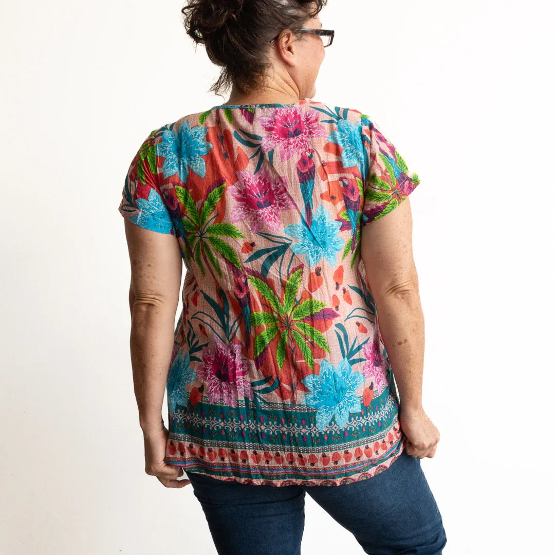 Be The Sunshine Cotton Top - Palm Parrot