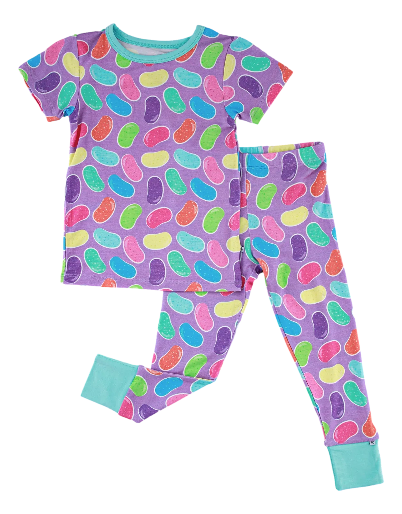 Birdie Bean Easter Jellybeans Julie Print 2-piece Short Sleeve Kids Pajamas with Pants