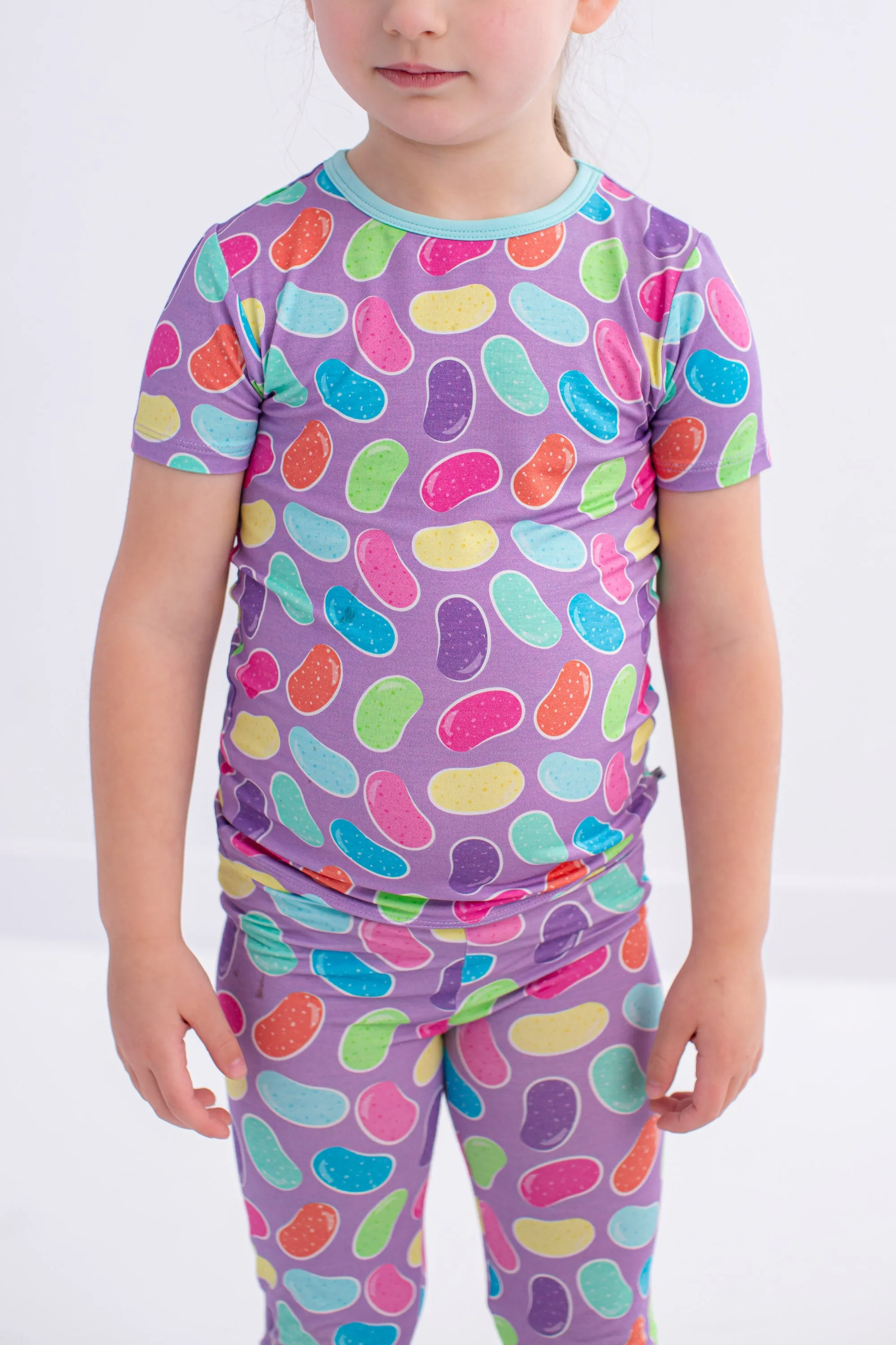 Birdie Bean Easter Jellybeans Julie Print 2-piece Short Sleeve Kids Pajamas with Pants