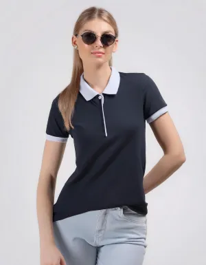 Black & White Contrast Polo Shirt