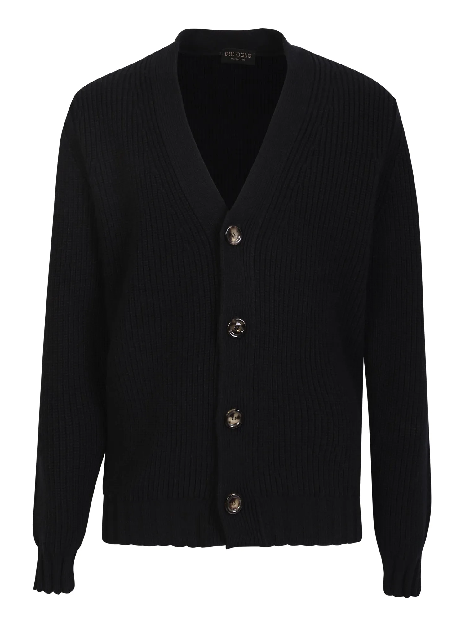 Black cashmere blend knitted cardigan