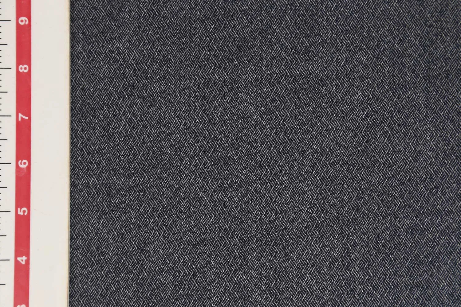 Black Plain Herringbone Wool Tweed Fabric