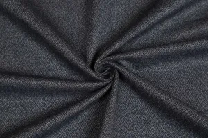 Black Plain Herringbone Wool Tweed Fabric