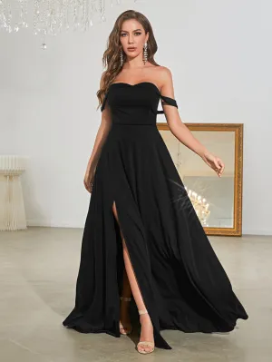 Black Strapless Formal Sleeveless Gown