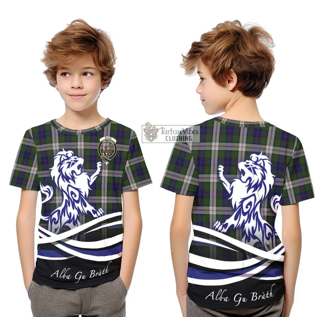 Blair Dress Tartan Kid T-Shirt with Alba Gu Brath Regal Lion Emblem