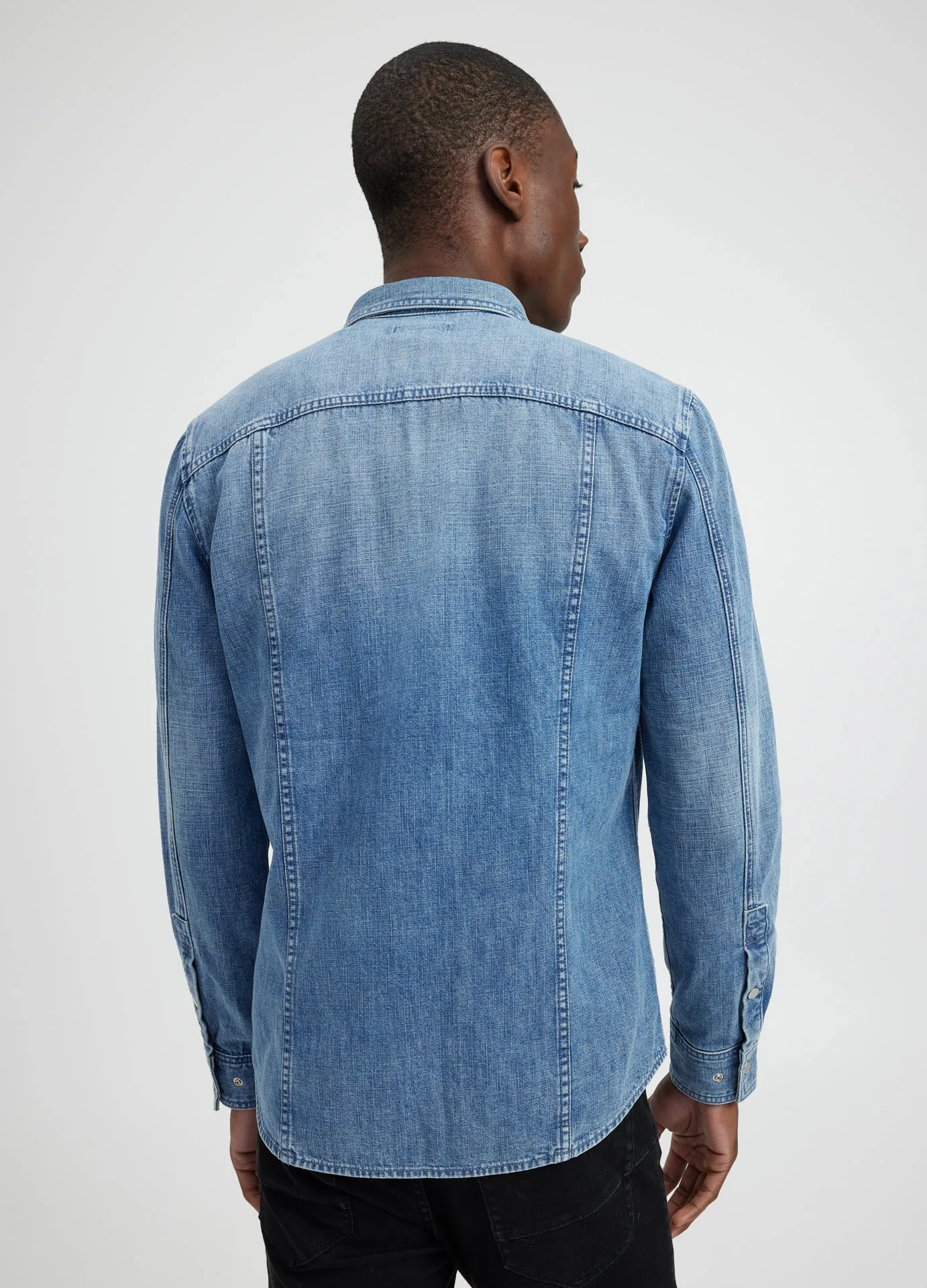 Bleached Denim Shirt Light Blue