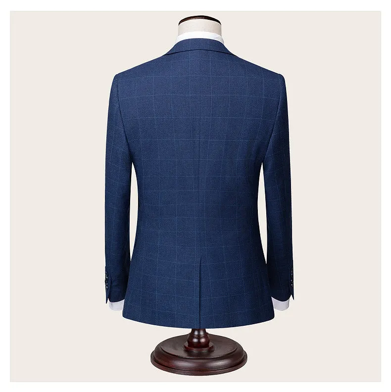 Blue Check Pattern Blazer