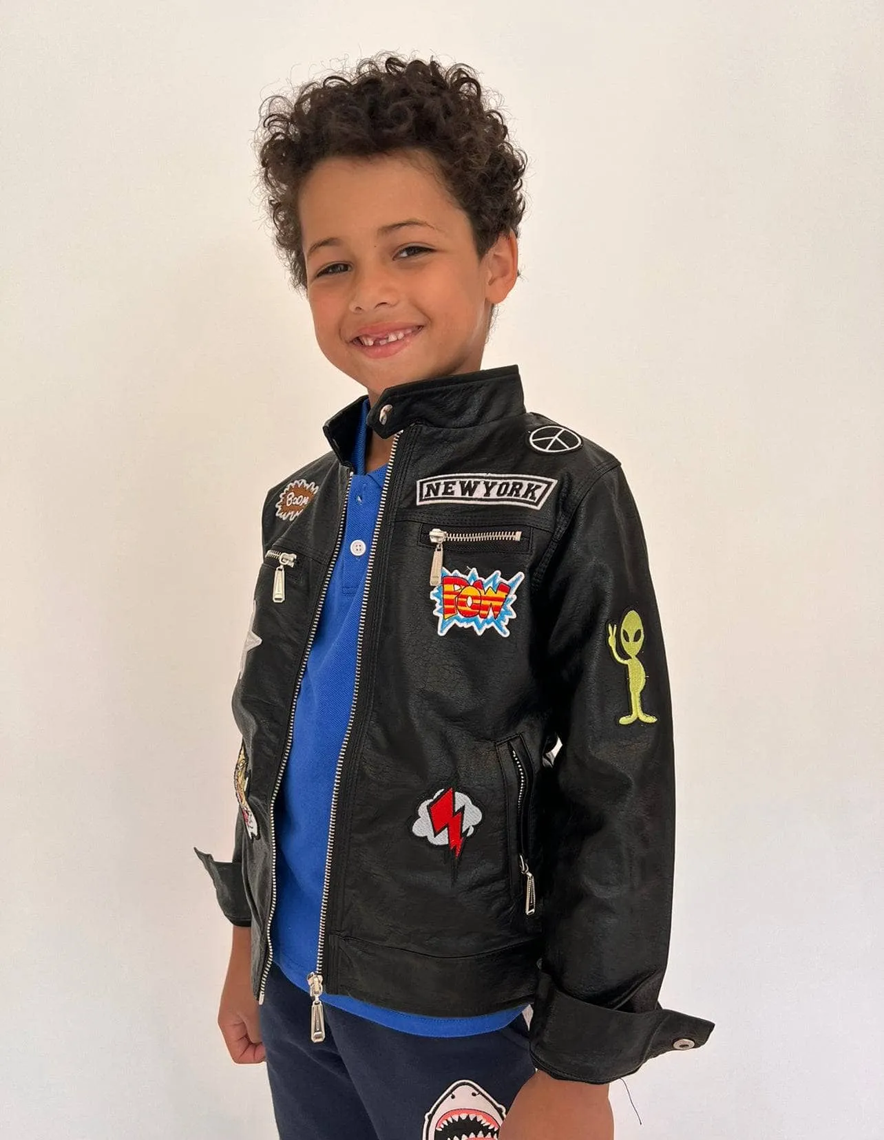 Boys All About The Patch Vegan Leather Jacket