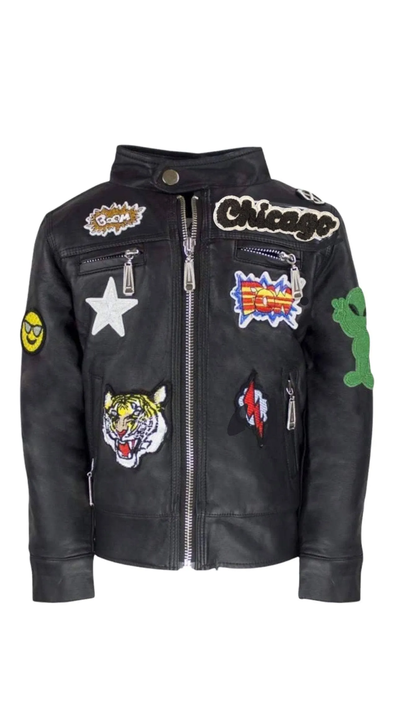 Boys All About The Patch Vegan Leather Jacket