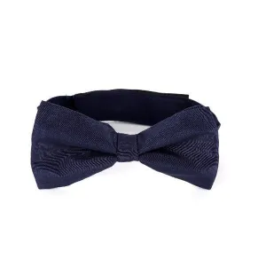 BOYS NAVY BLUE  RAW SILK BOW TIE