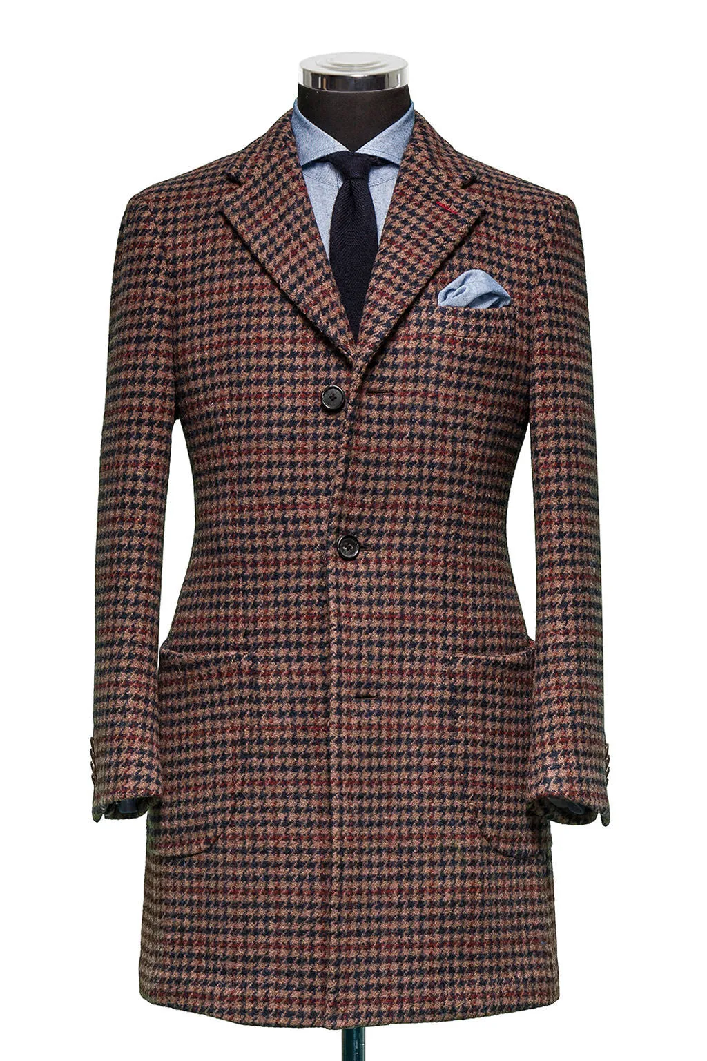 Brown Blue Houndstooth Red Windowpane