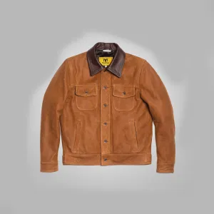 Brown Mens New Native American Western Suede Leather Jacket