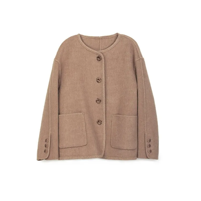 Camel Short Woolen Coats