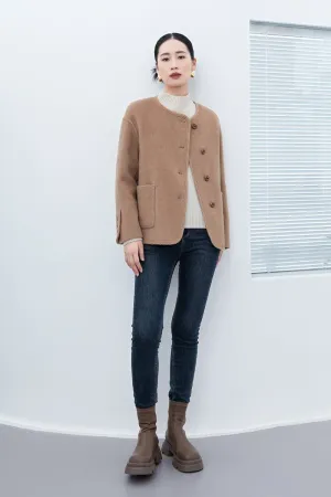 Camel Short Woolen Coats