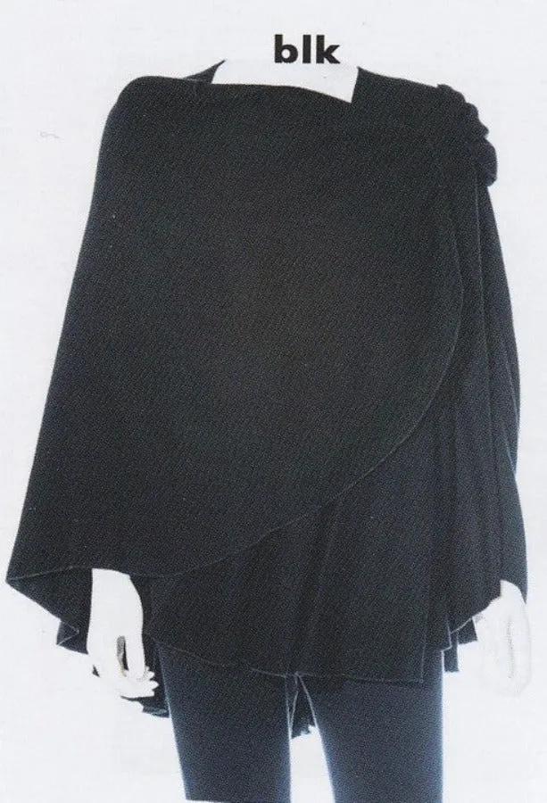 Cashmere Reversible Buckle Cape Shawl Solid Colors