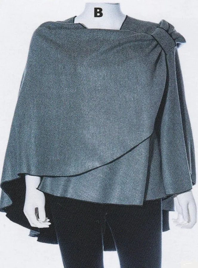 Cashmere Reversible Buckle Cape Shawl Solid Colors