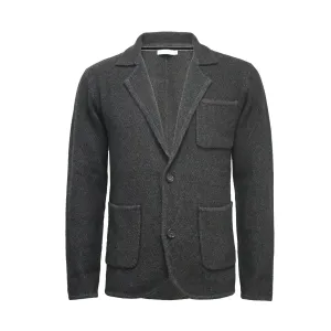 Charcoal Knitted Seed Stitch Jacket Tura