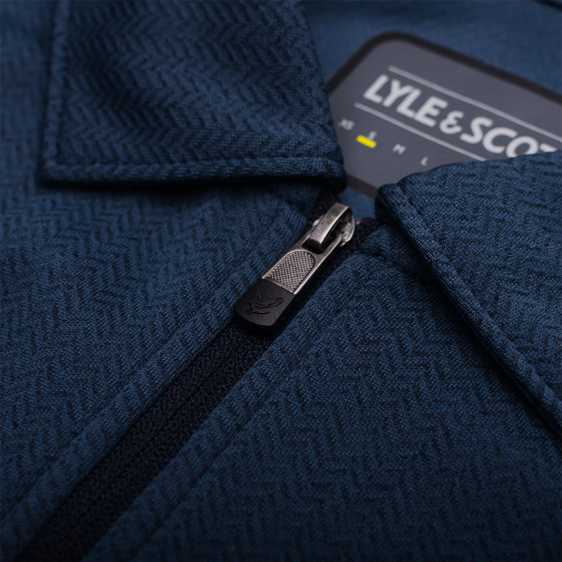 Chevron Zip Polo Dark Navy/Light Navy - SS23