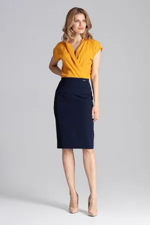 Chic Overlapping Back Knee-Length Pencil Skirt