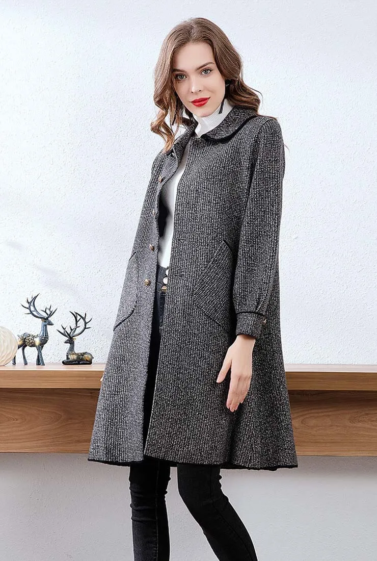 Classic Gray Mid-length Cashmere Coat