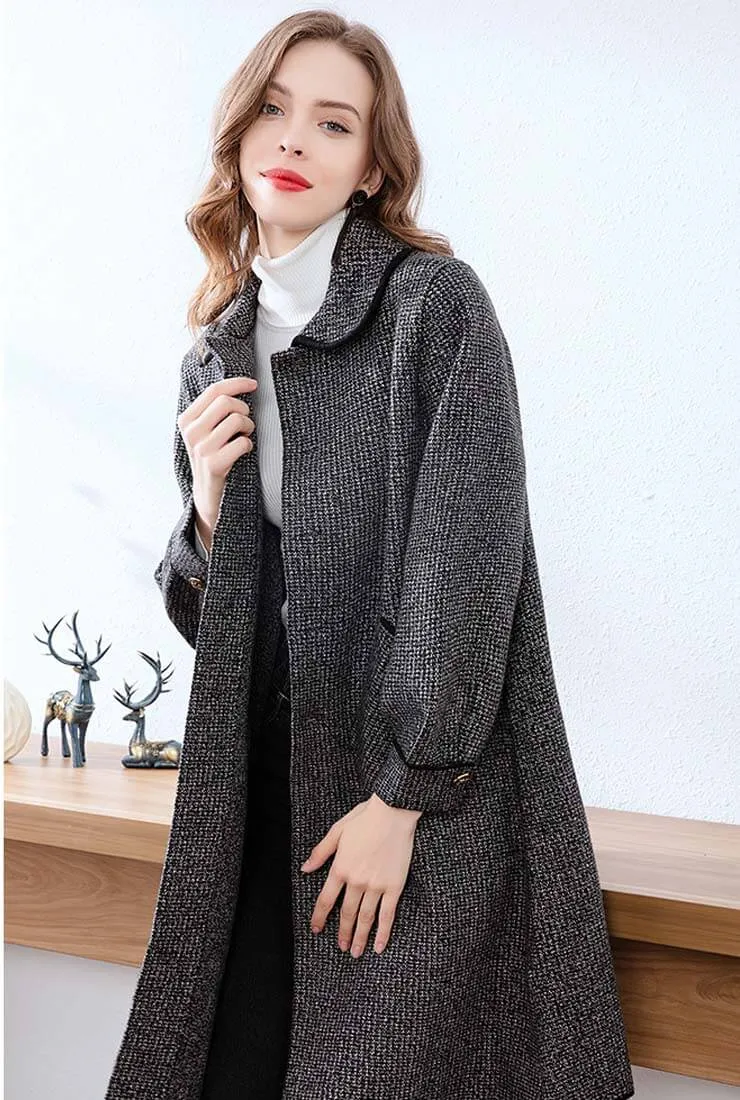 Classic Gray Mid-length Cashmere Coat