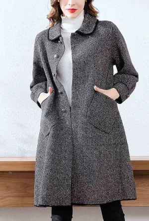 Classic Gray Mid-length Cashmere Coat