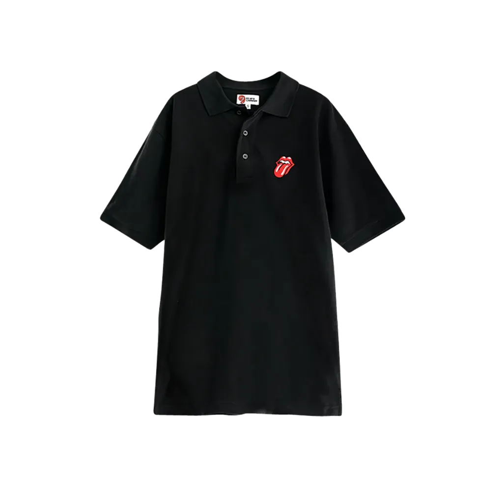 Classic Tongue Black Polo Shirt