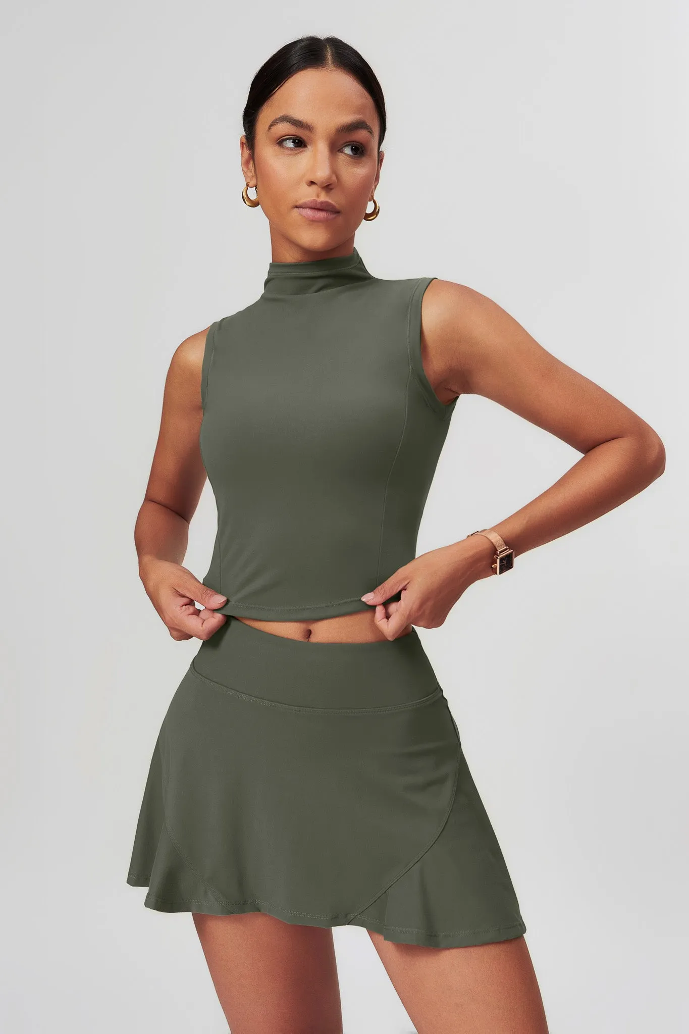 Colleen Mini Skirt - Olive