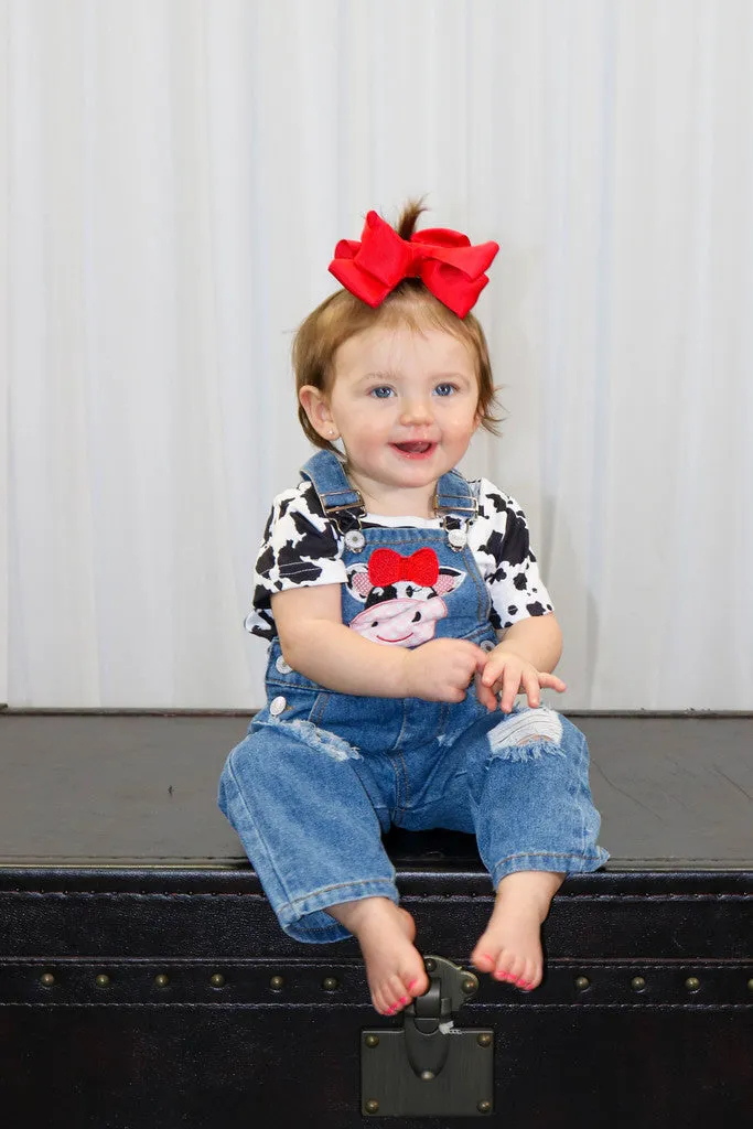 Cow Print Shirt & Overalls