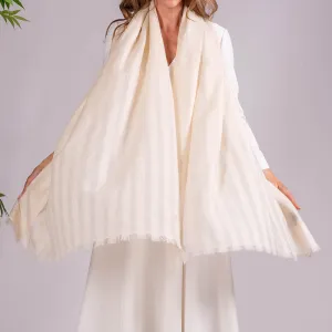 Cream Diaphanous Pashmina Cashmere Shawl