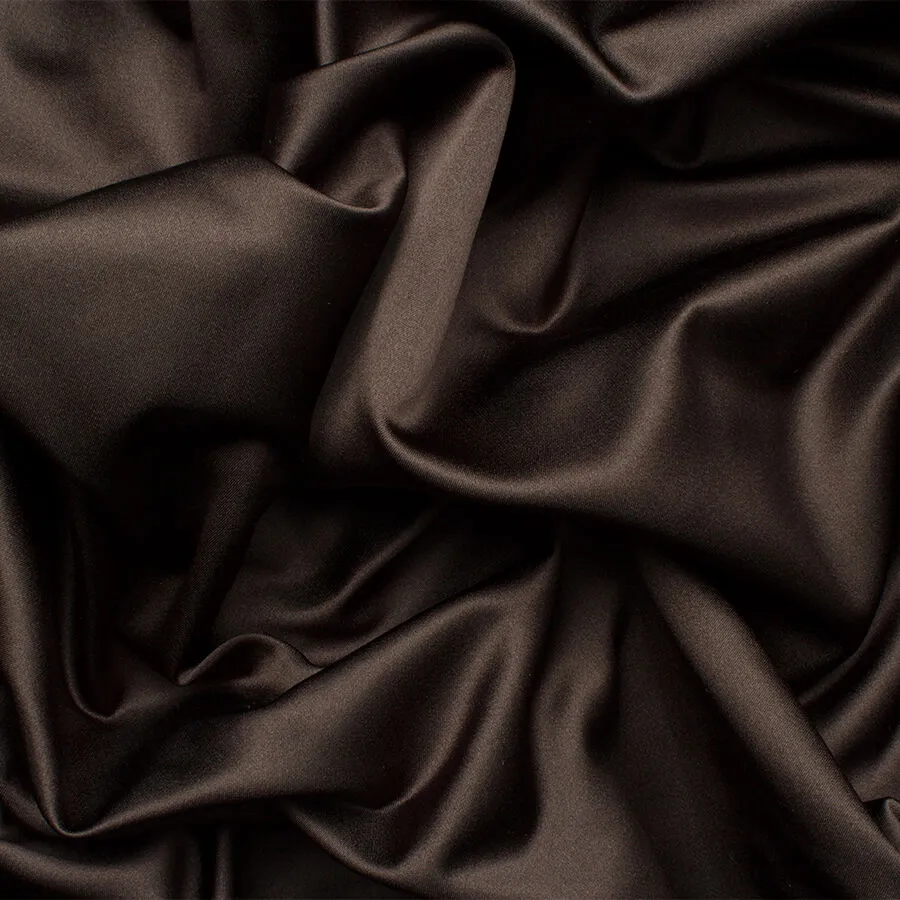 Dark Brown Double Faced Duchess Silk Satin