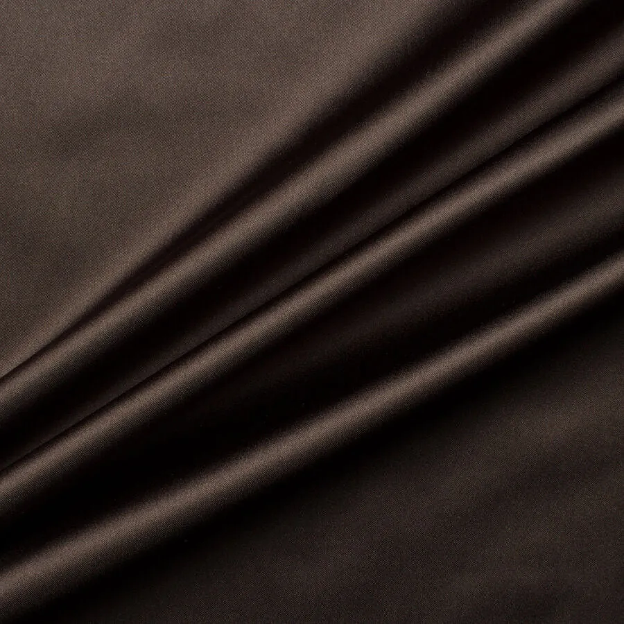 Dark Brown Double Faced Duchess Silk Satin