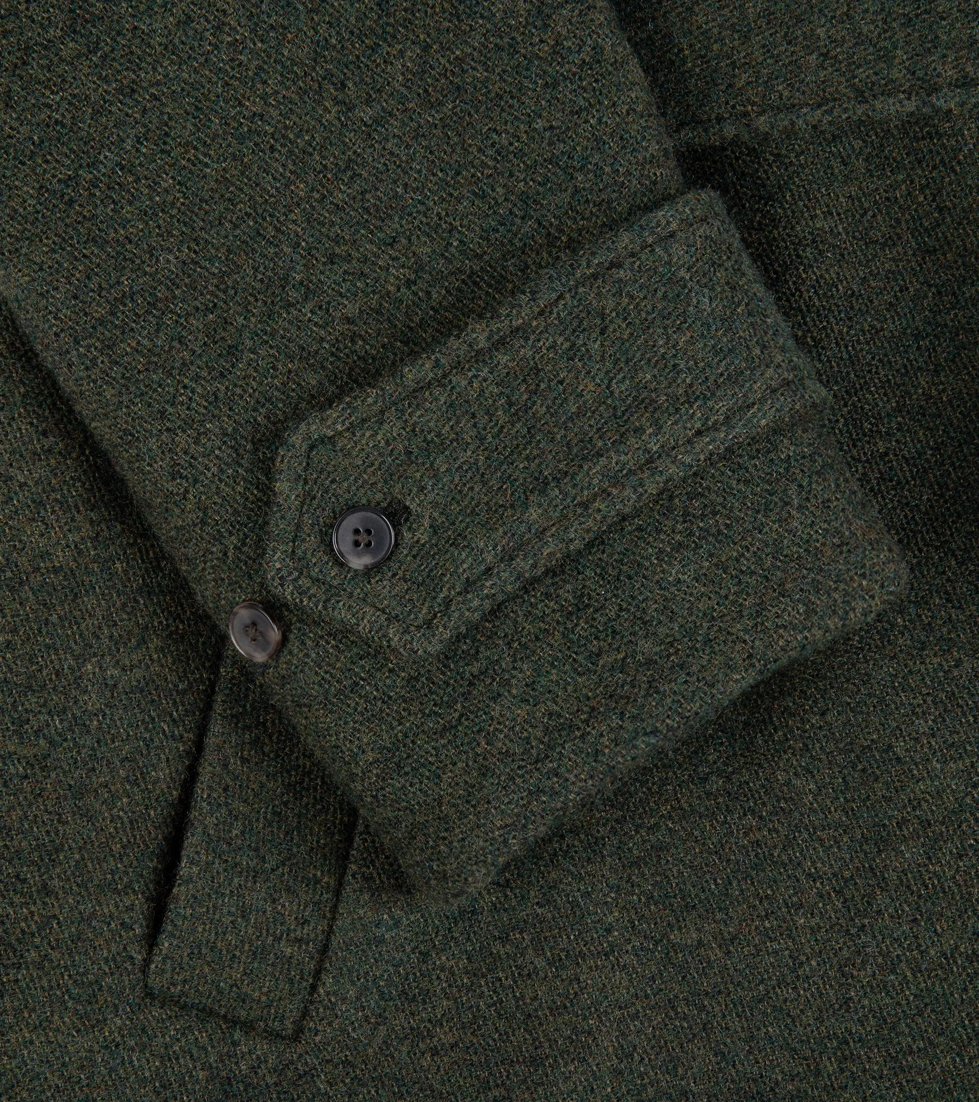 De Bonne Facture Spongy Wool Cloth Overcoat: Moss Green