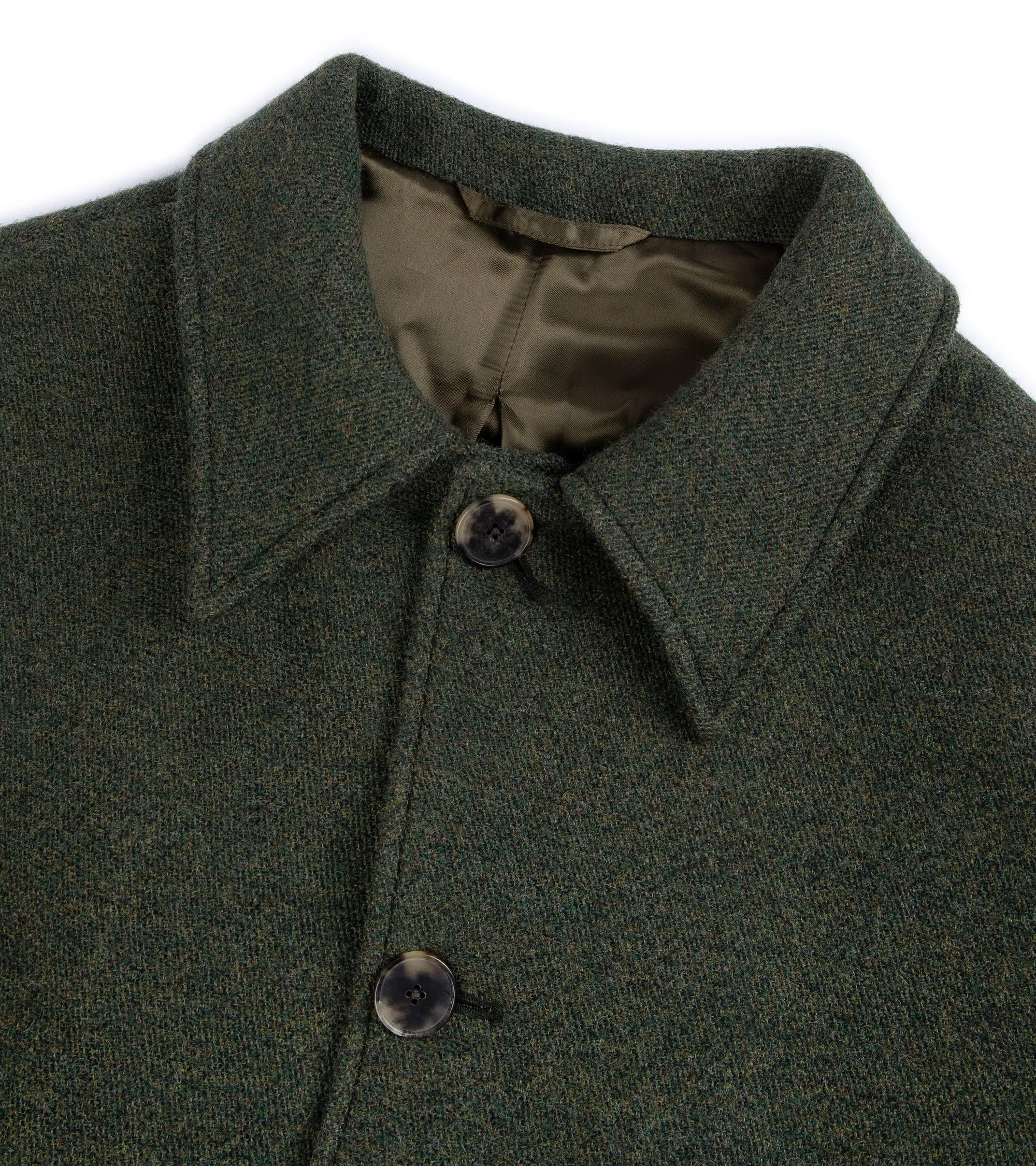 De Bonne Facture Spongy Wool Cloth Overcoat: Moss Green