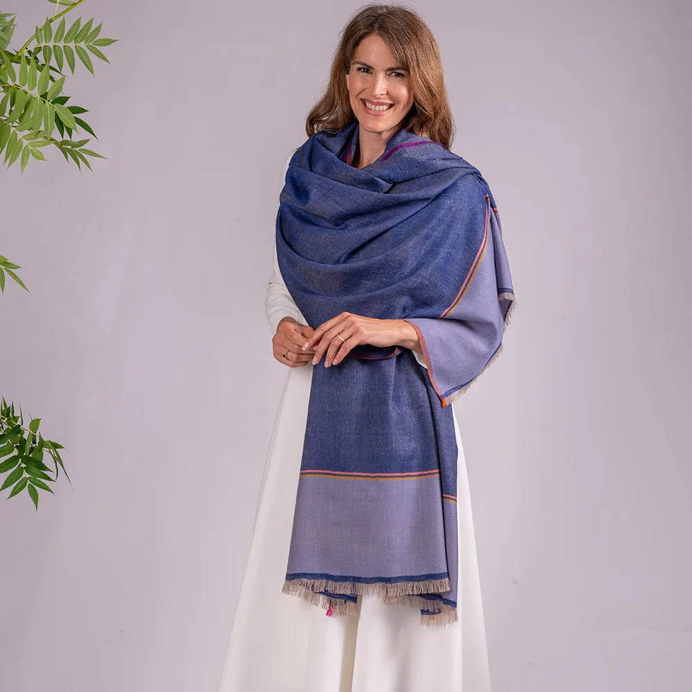 Denim Blues Pashmina Cashmere Shawl