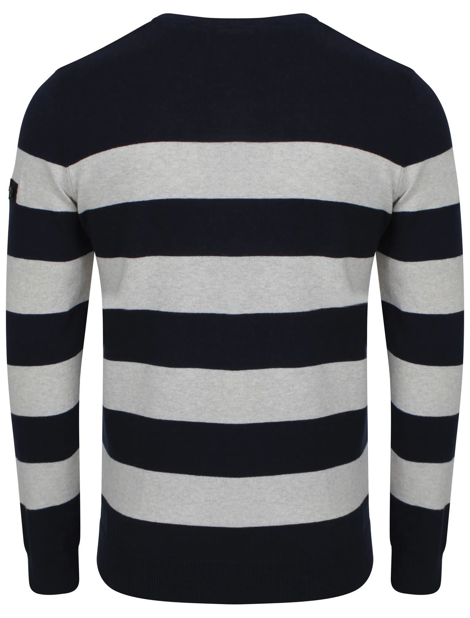 Dissident V-neck contrast stripe jumper in blue