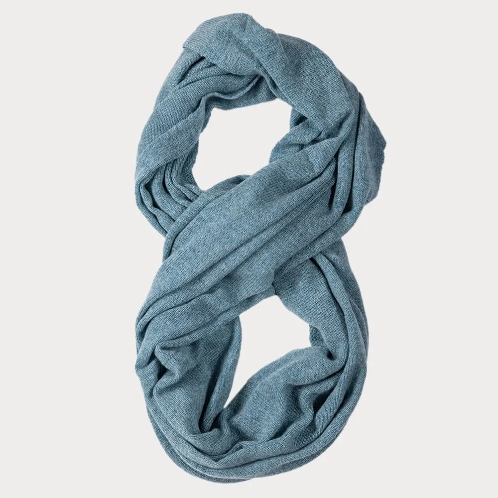 Dusty Teal Double Size Cashmere Snood