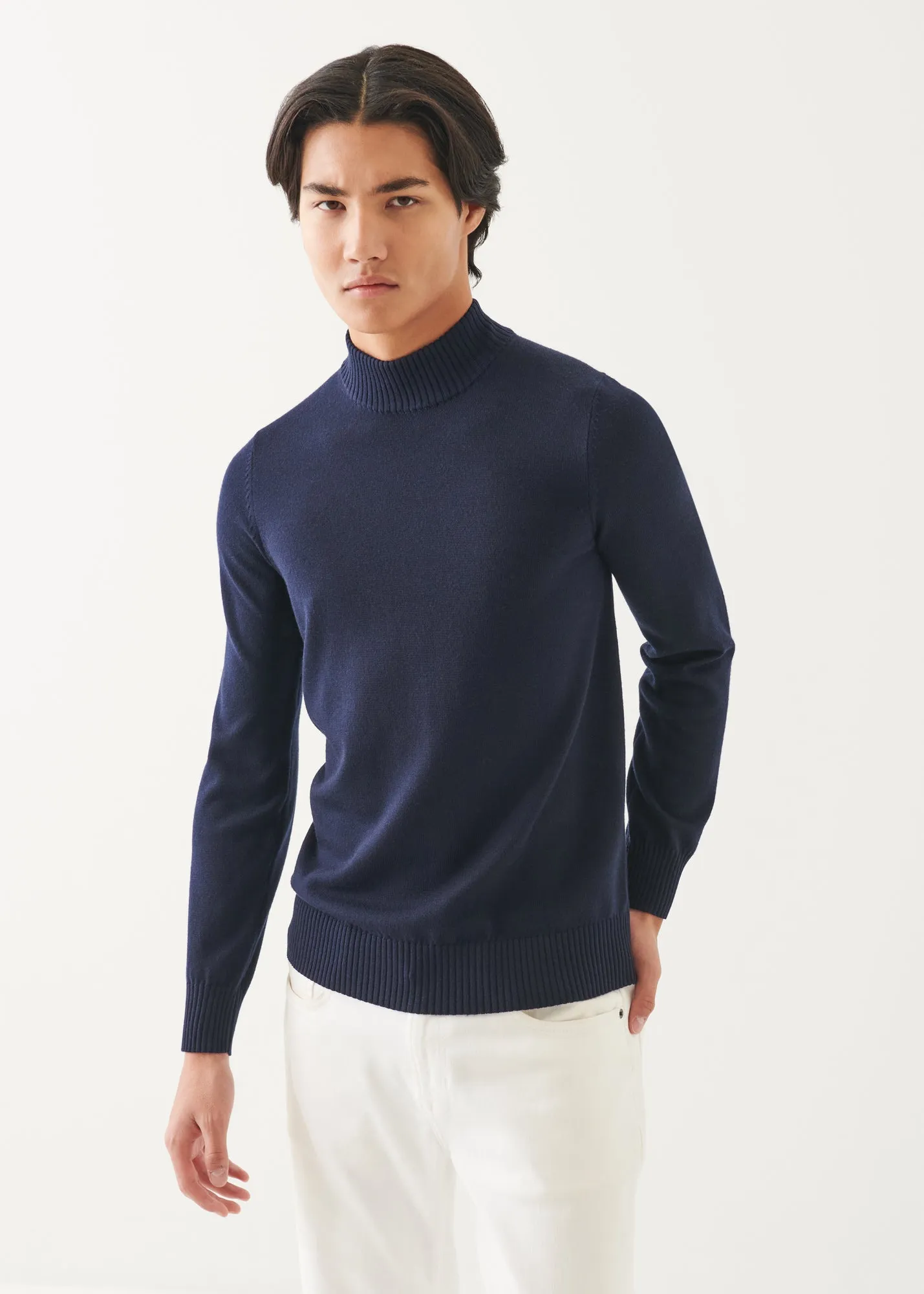 Extra-Fine Merino Mock Neck Sweater